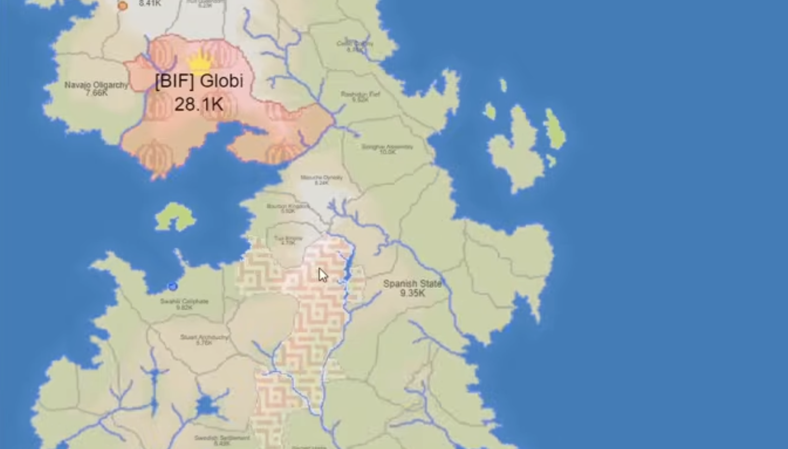 FrontWars Game Beginner's Guide: Map scouting view for selecting the perfect coastal start location and identifying low-density zones for a strong opening.