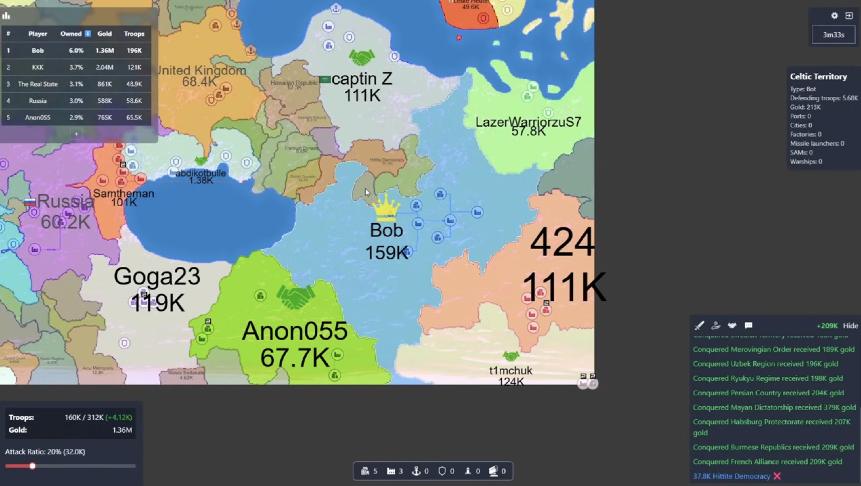 FrontWars Game Gold Guide: A Trademaxxing focused layout with multiple Ports and connecting trade routes, emphasizing high-risk/high-reward Gold strategy.